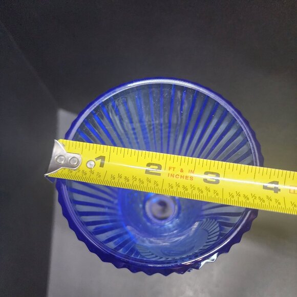 Vintage Avon Fostoria 1976 Martha Washington Cobalt Blue Glass Goblet 8'' Tall - Picture 8 of 9